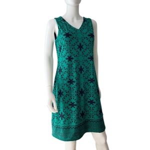 Magnolia Grace Womens Perissa Reversible Knit Dress Green Blue Stretch sz medium